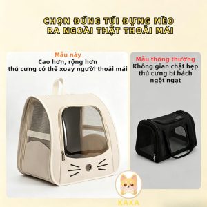 Balo vận chuyển chó mèo size lớn đại thiết kế thông thoáng chống sốc nhiệt chịu tải đến mười ký chính hãng