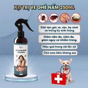 Chai xịt ve rận cấp tốc ngăn ngừa ghẻ nấm da MasterCare Premium chính hãng dành cho chó mèo từ hai tháng tuổi