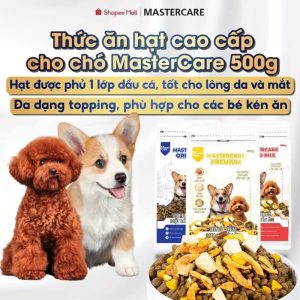 Hạt cho chó tập ăn Full Topping Mastercare Premium thịt sấy thăng hoa dinh dưỡng túi 500g chính hãng