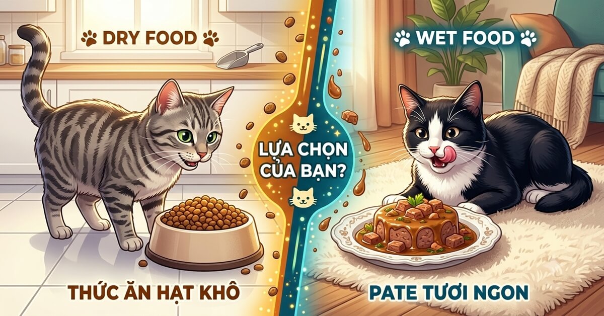 So sanh nen cho meo an hat hay pate tu nau raw food theo khoa hoc thu y