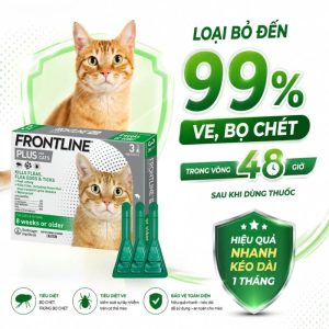 Thuốc nhỏ gáy diệt sạch ve rận bọ chét và trứng ký sinh trùng Frontline Plus cho mèo chính hãng