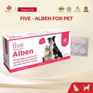 Viên tẩy giun sán Alben cho chó mèo FIVEVET thuốc xổ giun phổ rộng thú y chính hãng