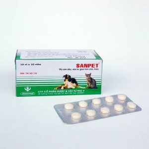 Viên tẩy giun sán Sanpet Hanvet thuốc xổ giun phổ rộng cho chó mèo chính hãng